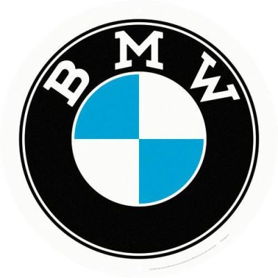 BMW Okrągły Tłoczony Szyld Plakat Reklama 35cm